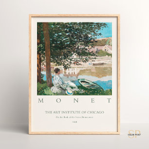 Poster Claude Monet sobre o Banco do Seine Bennecourt