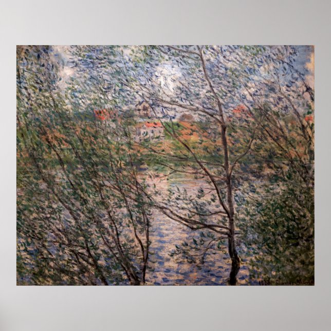 Poster Claude Monet - Springtime através dos ramos (Frente)