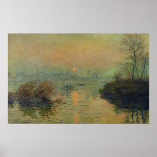 Póster Claude Monet   Sun que ajusta-se sobre o Seine