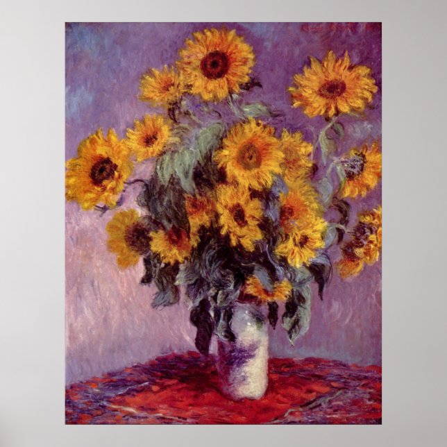 Póster Claude Monet Sunflower (Frente)