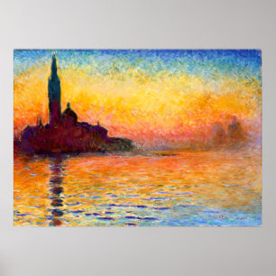 Poster Claude Monet - Sunset em Veneza