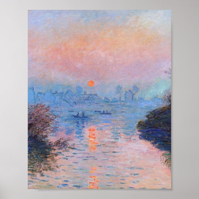 Poster Claude Monet - Sunset No Sena (Frente)