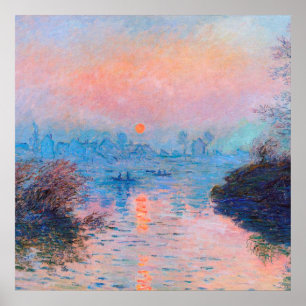Poster Claude Monet - Sunset On The Seine