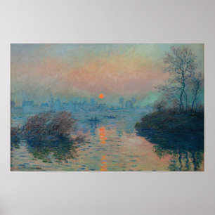 Poster Claude Monet - Sunset sobre o Sena em Lavacourt