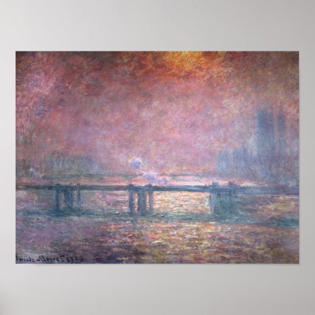 Póster Claude Monet | Tâmisas em Charing Cross, 1903 (Frente)