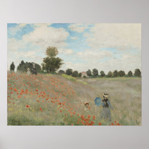 Poster Claude Monet The Poppy Field, próximo a Argenteuil