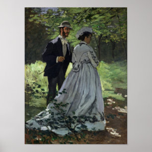 Póster Claude Monet   The Promenaders, Bazille, Camille