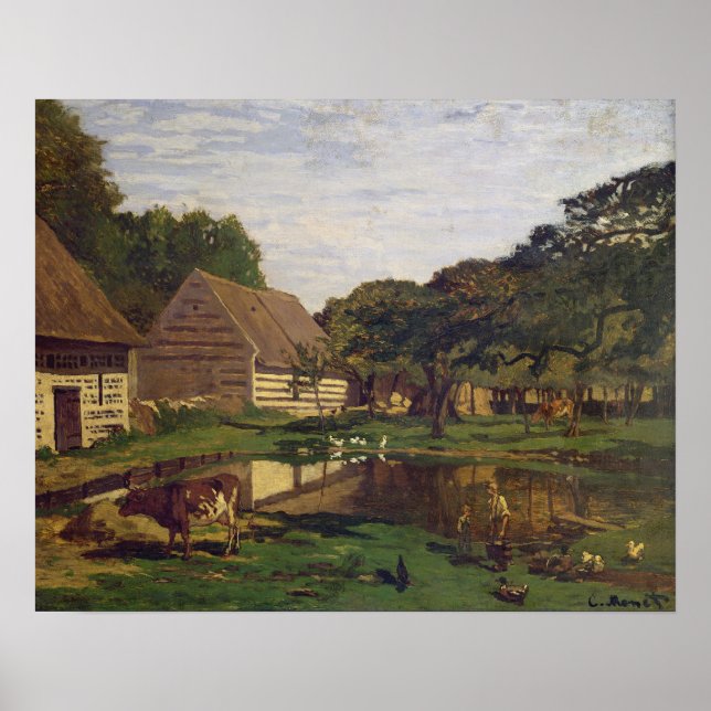 Poster Claude Monet | Um estaleiro agrícola na Normandia (Frente)