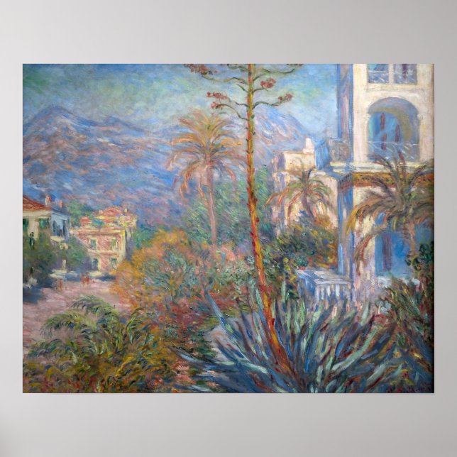 Poster Claude Monet - Vilas em Bordighera (Frente)
