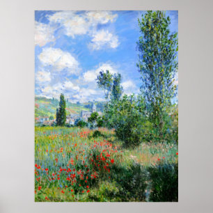 Poster Claude Monet, Vista de Vé theuil, 1880