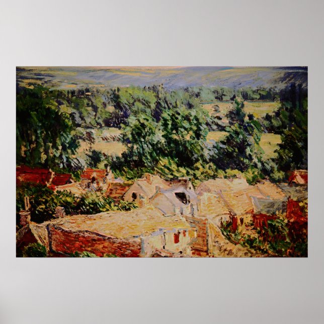 Poster Claude Monet - Vue du Villde Giverny (Frente)