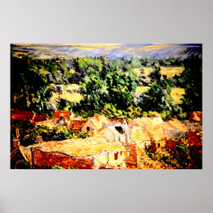 Póster Claude Monet - Vue du Villde Giverny