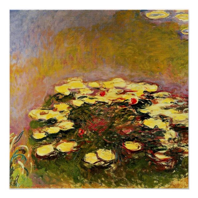 Póster Claude Monet - Water Lilies, Yellow, (Frente)