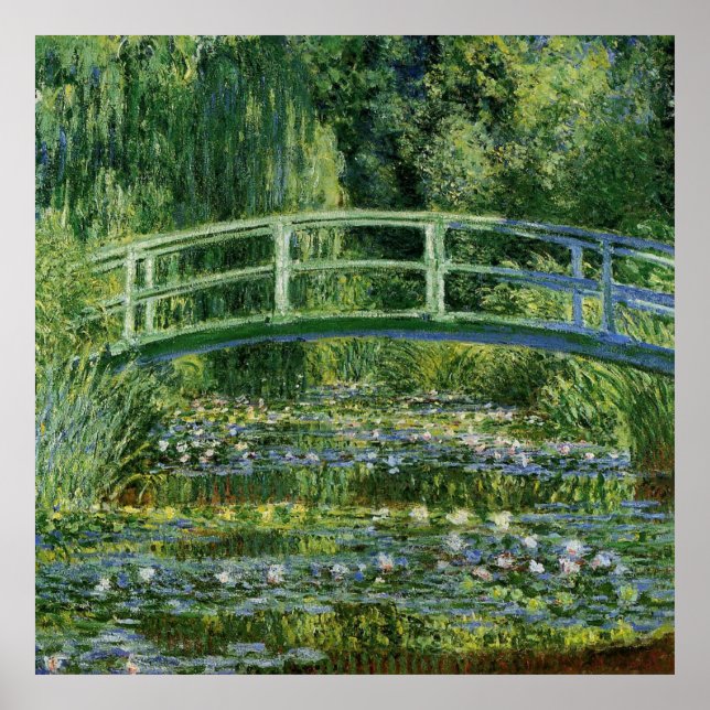 Póster Claude Monet Water Lily e Ponte Japonesa (Frente)
