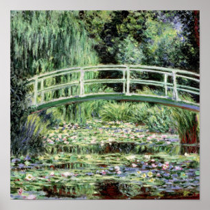 Póster Claude Monet Waterlilies branco, 1899
