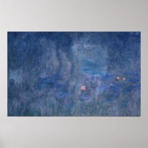 Póster Claude Monet Waterlilies: Reflexões das árvore