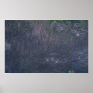 Póster Claude Monet Waterlilies: Reflexões das árvore