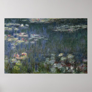 Póster Claude Monet Waterlilies: Reflexões verdes