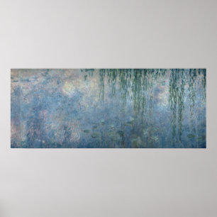 Póster Claude Monet Waterlilies: Salgueiros Weeping,