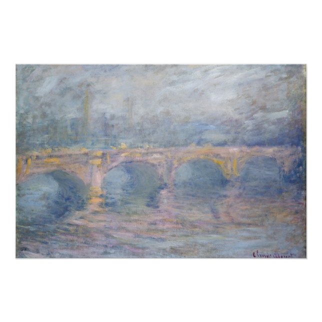 Póster Claude Monet | Waterloo Bridge, Londres, em Sunset (Frente)