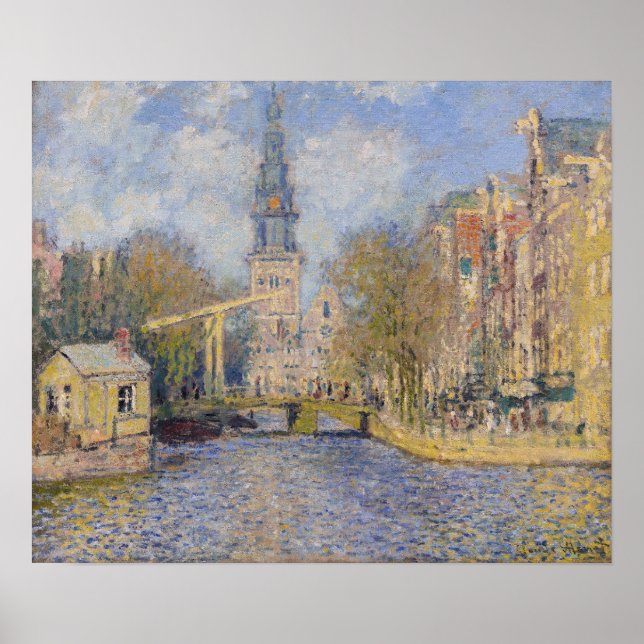 Poster Claude Monet - Windmills perto de Zaandam (Frente)