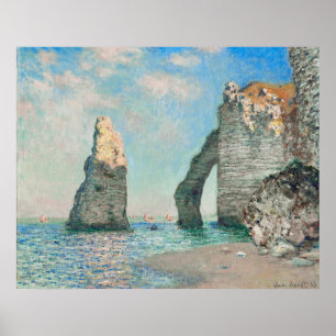 Poster Claude Monet's Os Penhascos em Étretat 1885