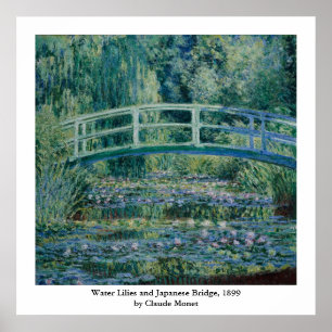 Póster Claude Monet's Water Lily e Ponte Japonesa