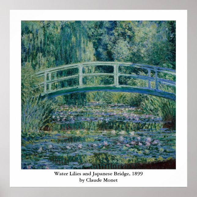 Póster Claude Monet's Water Lily e Ponte Japonesa (Frente)