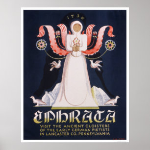 Poster Claustro de Ephrata WPA 1938