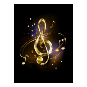 Póster Clave de Sol Musical de Ouro