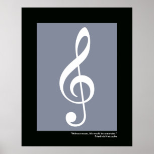 Poster clave de trecho de música branca
