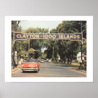 Poster Clayton Thousand Islands NY, Estilo de Vintage 195