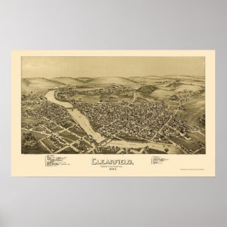 Poster Clearfield, PA Panorâmica - 1895
