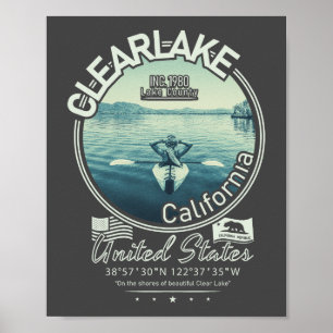 POSTER CLEARLAKE CALIFÓRNIA - MONTE KONOCTI