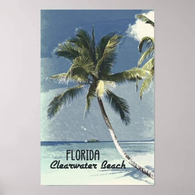 Poster Clearwater Beach Viagens vintage Art (Frente)