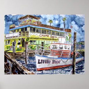 Poster clearwater_boat_painting, praia Florida de