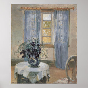 Póster Clematis azul no estúdio do artista, Anna Ancher