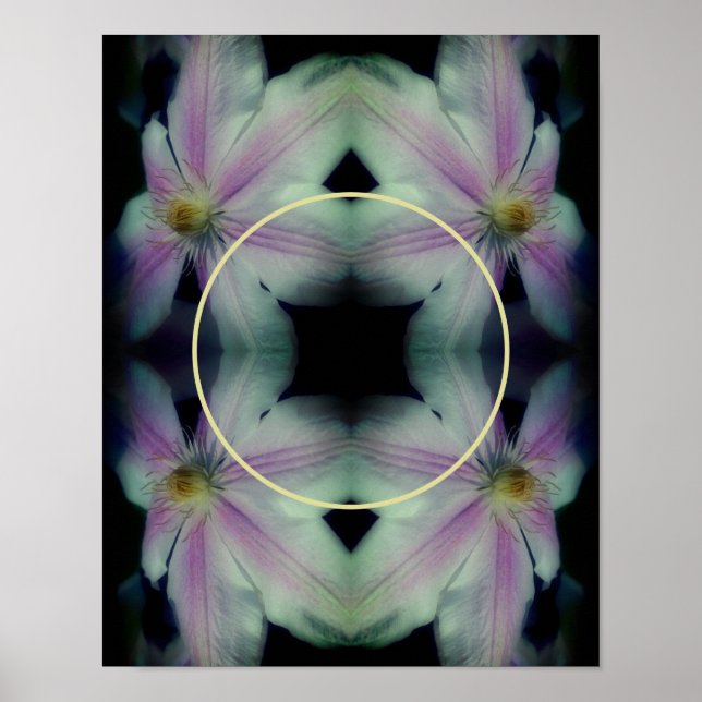 Poster Clematis Flower Petals Abstrato Adicionar Sua Foto (Frente)