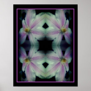 Poster Clematis Flower Petals Up Close Abstrato