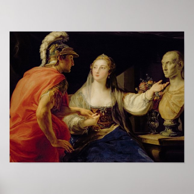 Poster Cleópatra mostrando a Octavius o busto de Julius (Frente)