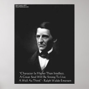 Póster Cletos RW Emerson Intelecto & Caráter Citações Pos