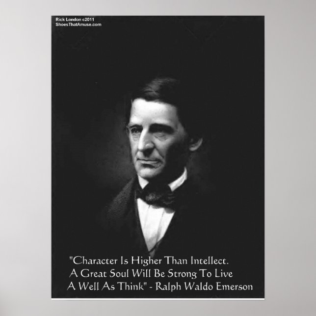 Póster Cletos RW Emerson Intelecto & Caráter Citações Pos (Frente)