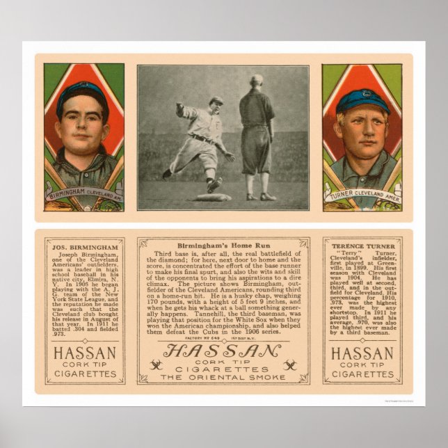 Póster Cleveland Indians Baseball 1912 (Frente)