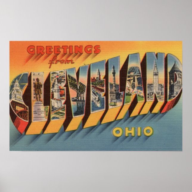 Póster Cleveland, Ohio - Cenas com Letra Grande 2 (Frente)