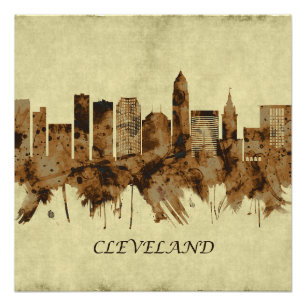 Póster Cleveland Ohio Cityscape