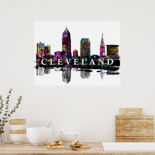 Poster Cleveland, Ohio em grafite