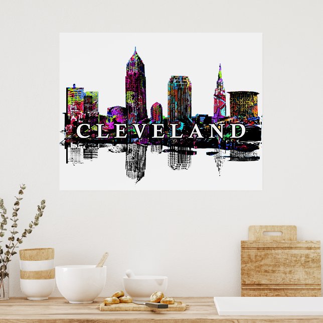 Poster Cleveland, Ohio em grafite (Cozinha)