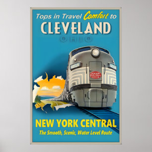 Poster Cleveland Ohio New York Central Railroad Tops em