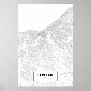 Póster Cleveland, Ohio (preto no branco)