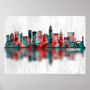 Poster Cleveland Ohio Skyline